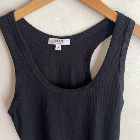 Agolde Ribbed Tank Bodysuit Black - Picture 8 of 16